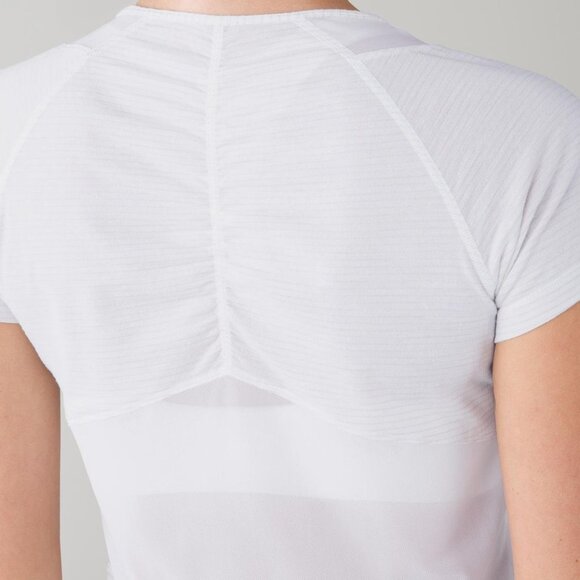 Lululemon Mesh With Me Short Sleeve Heathered White / White size 6 - Picture 6 of 12